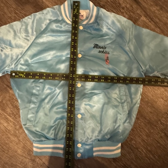 Vintage 80s Chalk Line Minnie Mouse aerobics baby blue bomber - Picture 5 of 5